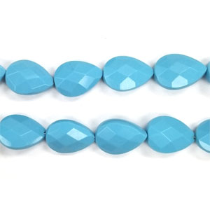 SYNTHENTIC TURUOISE FACETED PEAR CD 13X18MM